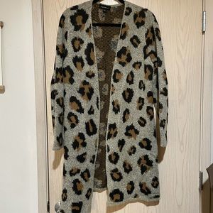 Long Large Cheetah print cardigan